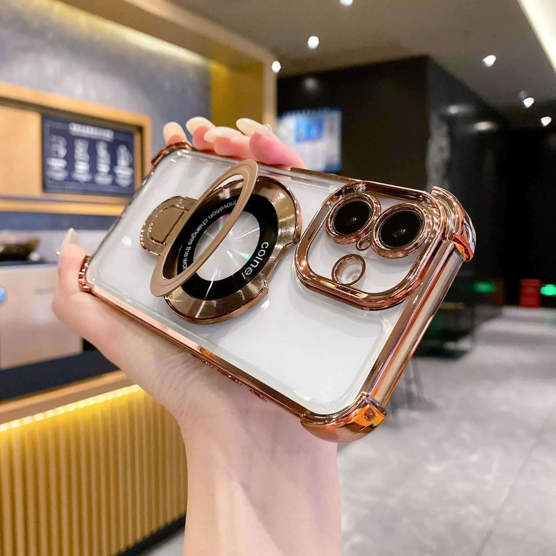 Airbag Anti-fall iPhone Case with Invisible Ring Stand