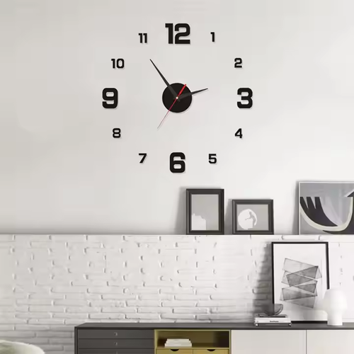Creative personalized digital clock diy acrylic mute wall clock study living room wall sticker clock