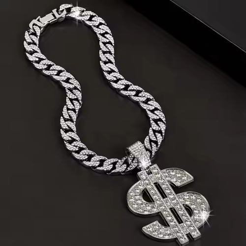 Fashion Cuban Necklace Jewelry Men Hipster Hip Hop Accessories Classic Dollar Pendant