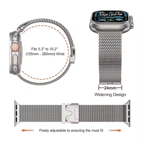 Milanese Loop Apple Watch Stap (42 44 SE 45 46 49mm)