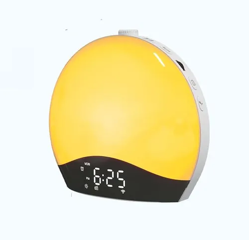New smart wake-up light with bluetooth colorful bedside lamp simulation sunrise and sunset nature wake-up light music alarm clock