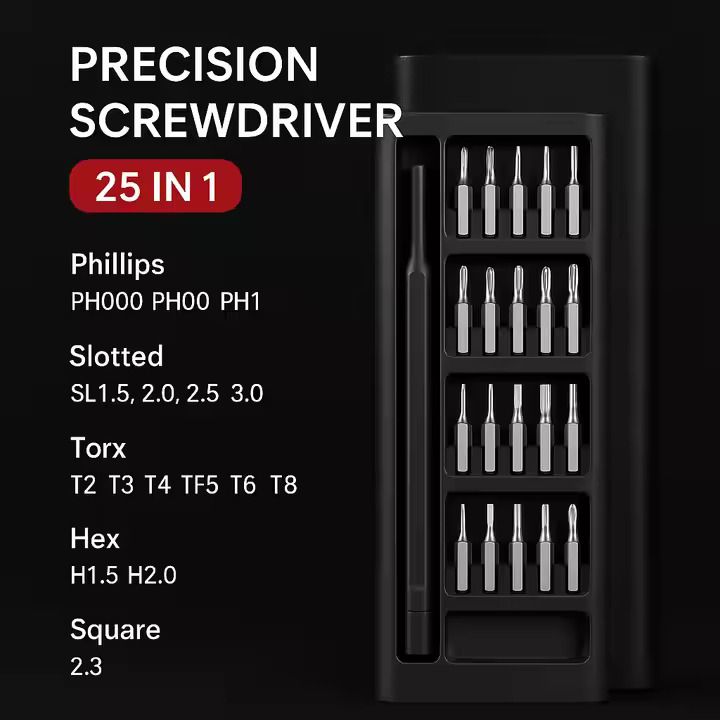 Screwdriver Kit Magnetic Bits Phillips Torx Hex Precision DIY Dismountable Mini Tool Case for Smart Home PC Phone Repair