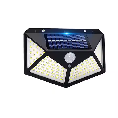 High quality outdoor solar garden light 100 light emitting diode waterproof motion sensor solar wall light