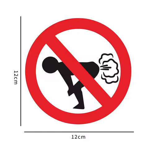 Funny No Farting Vinyl Car Sticker  Durable PET Car Body Sticker