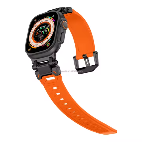 Apple Watch Band Rotating Retractable Metal Connector Silicone Watch Band