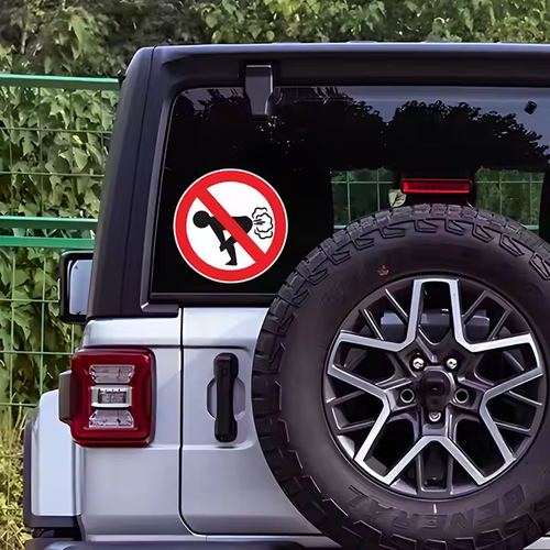 Funny No Farting Vinyl Car Sticker  Durable PET Car Body Sticker