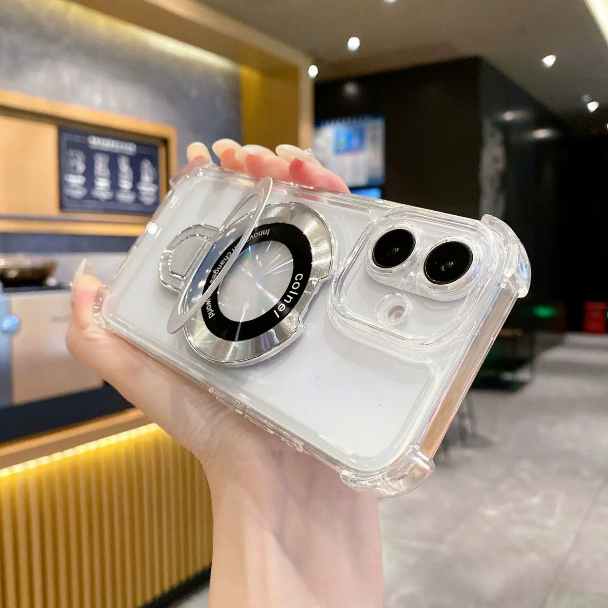 Airbag Anti-fall iPhone Case with Invisible Ring Stand