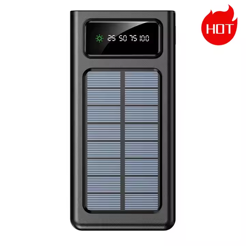 🔥High Quality Power Pack 20000 mAh Solar Power Pack Light Emitting Diode Filler Light 2A Ultra Fast Charging with 4 Cables Portable Power Pack