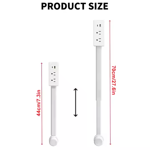Power outlet extender swivels 180 ° Power outlet extender for sofas, nightstands, behind desks