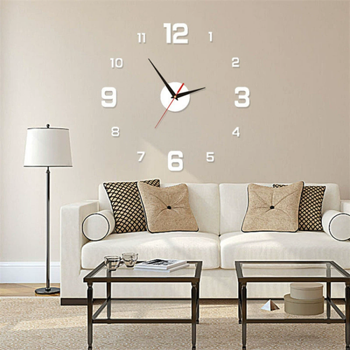 Creative personalized digital clock diy acrylic mute wall clock study living room wall sticker clock