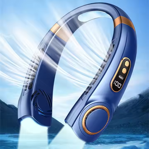 💪Summer USB Multi-Function Rechargeable Portable Neck Fan with Indoor and Outdoor Emergency Lights