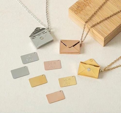 Secret message envelope necklace hidden message necklace pouch mom necklace