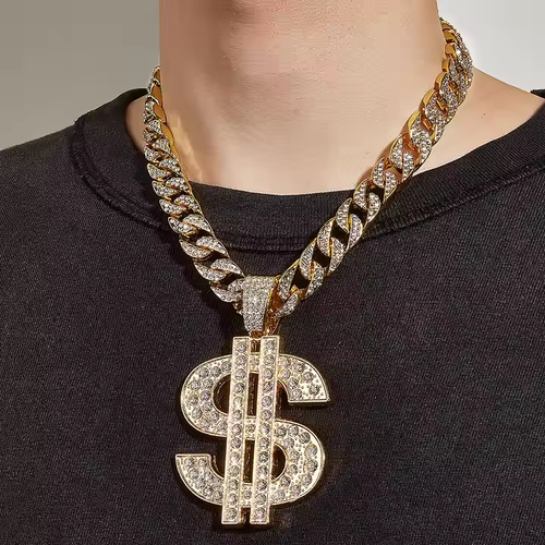 Fashion Cuban Necklace Jewelry Men Hipster Hip Hop Accessories Classic Dollar Pendant
