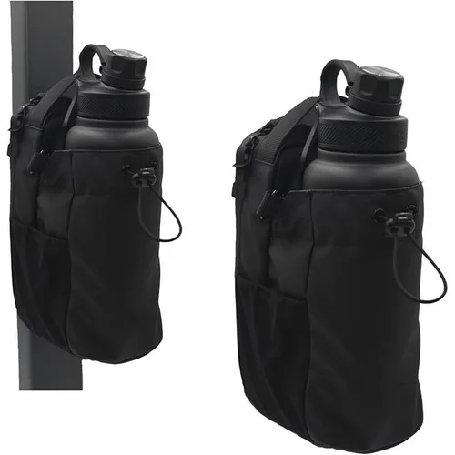 A water bottle bag made of high-strength nylon material, featuring a magnetic suction design and can be carried crossbody.