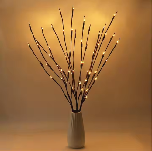 30'' DIY Willow Twig Artificial Tree With 60 Led Lights Warm White Usb Led Branch Light for Vase Room Christmas Decoration