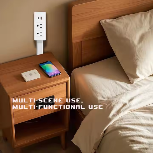 Power outlet extender swivels 180 ° Power outlet extender for sofas, nightstands, behind desks