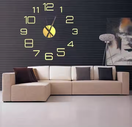 Creative personalized digital clock diy acrylic mute wall clock study living room wall sticker clock