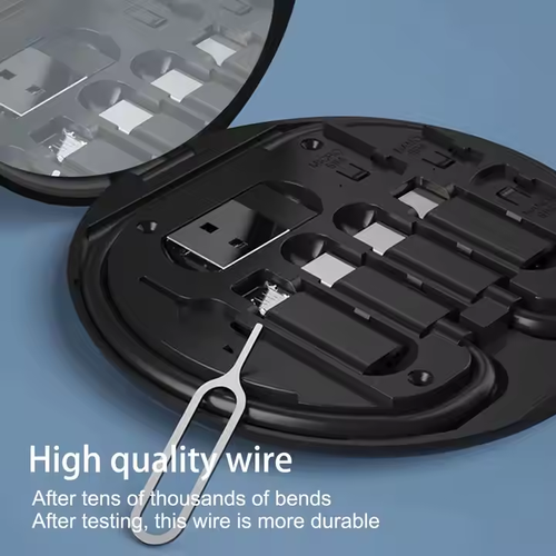 New travel charger kit multi-function charger shell mobile phone holder tray pop-up pin data cable set storage box