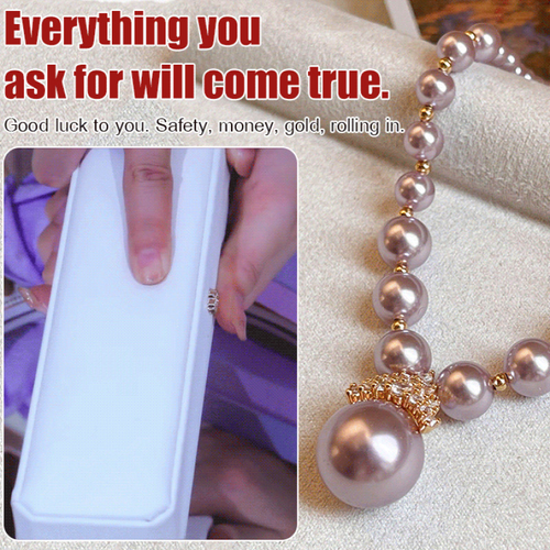 Diamond Pearl Crown Clavicle Necklace Set-Purple Qi Comes from the East, Fortune and Prosperity Necklace