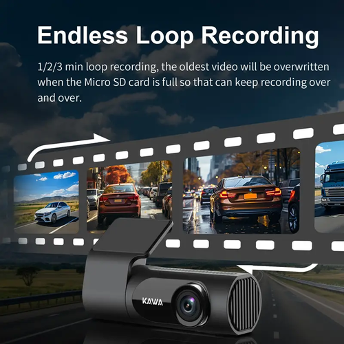 KAWA 2K, 1440P Wireless Car Camera with Hands-Free Voice Control.