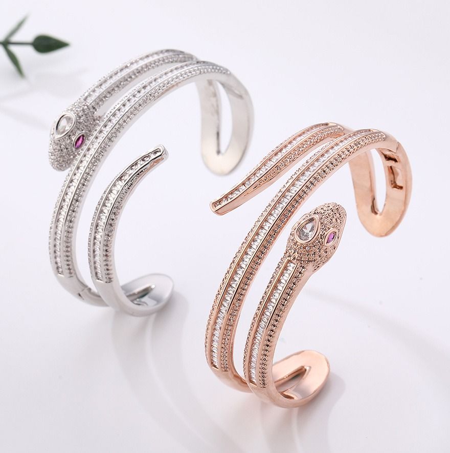 European and American Spirit Snake Opening Bracelet Personalized Geometric Bracelet Hand Accessories Party Festival Accessories Gift