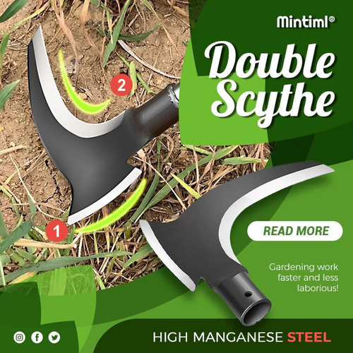 Multifunctional high manganese steel double sickle