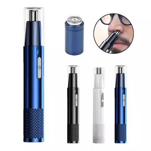 Electric nose hair trimmer full metal aluminum tube body USB rechargeable nose hair trimmer shaving sideburns knife