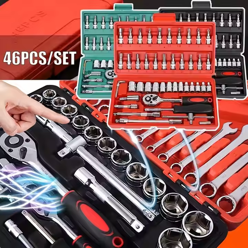 46-piece socket wrench tool set auto repair wrench ratchet wrench set home hardware repair