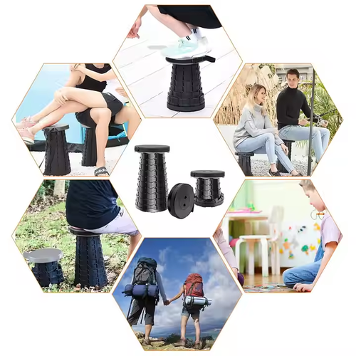 Camping Folding Stool Simple Portable Outdoor Chair Fishing Telescopic Stool Adjustable Telescopic Seat