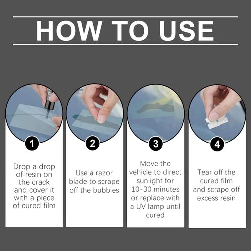 Automotive glass repair fluid