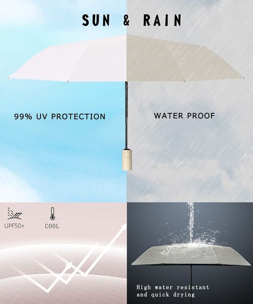 🔥HOT SALE🔥 COD！  All-Weather Umbrella: UPF 50+ Portable Travel Sunshade, Automatic Open&Close, Windproof and Waterproof, Foldable Sun and Rain Umbrella