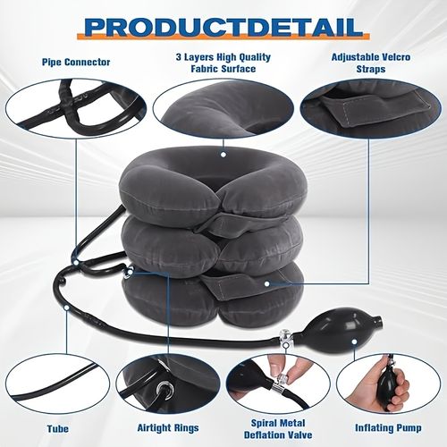 Cervical Neck Traction Device Inflatable Neck Stretcher, Premium Inflatable Cervical Neck Traction Air Inflatable Pillow Neck Head Stretcher, Neck Stretcher, Cervical Traction Device, Neck Traction Device, Cervical Neck Traction Device