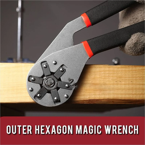 Magic wrench 6 inch 8 inch multi-purpose outer hexagon alloy steel industrial grade manual clampable hexagon wrench