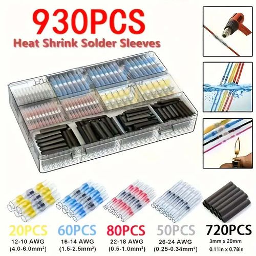 930pcs Waterproof Solder Seal Electrical Connectors