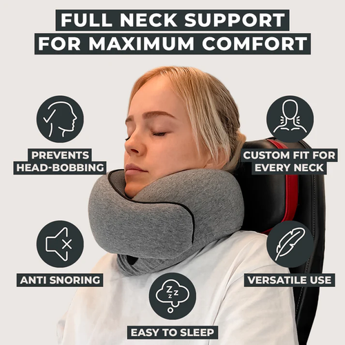 Travel Neck Pillow set with earplugs and eye mask