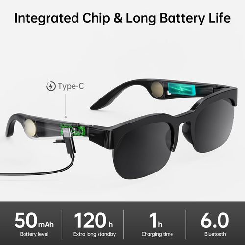 AI Smart Translation Glasses Real-Time Voice Translator Bluetooth Call Smart Sunglasses AI Assistant HD Audio Travel Business Glasses