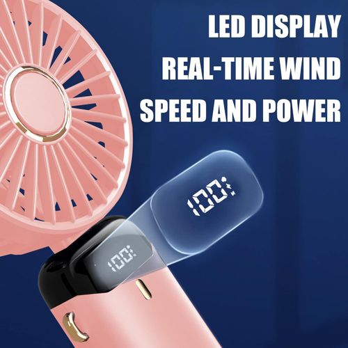 Portable Neck Fan Rechargeable Mini Cooling Fan 5 Speed LED Display Handheld Desktop Wearable 3 in 1 Summer Cooling Fan