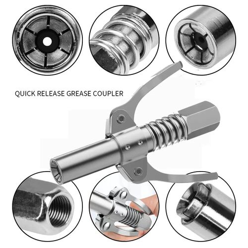 Strong Lock on Grease Couplers with Spring Flex Hose（Second one half price）