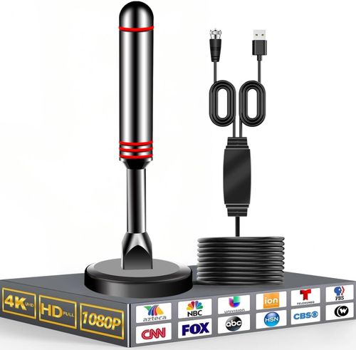 Digital TV Antenna Indoor Outdoor HD 1080P DVB-T2 DTMB Signal Booster TV Antenna with Amplifier Free Local Channels Reception
