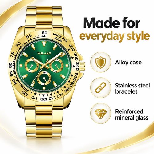 YOLAKO Luminous Business Watch | Black or Green Dial
