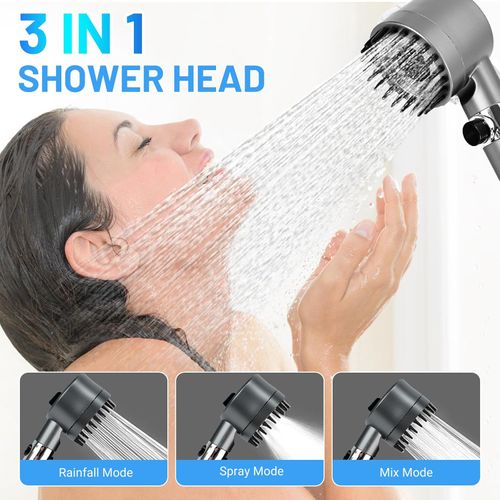 High Pressure Shower Head SUS304 Stainless Steel Handheld Bathroom Shower Set Multi Function Spray Filter Water Saving Shower Kit