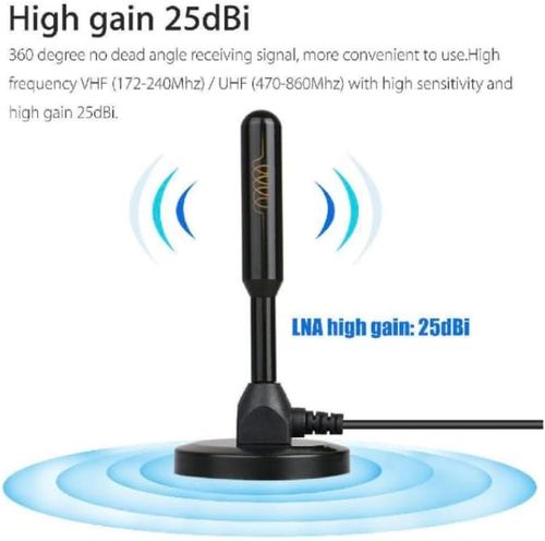 Digital TV Antenna Indoor Outdoor HD 1080P DVB-T2 DTMB Signal Booster TV Antenna with Amplifier Free Local Channels Reception