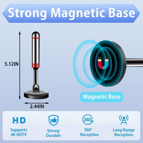 Digital TV Antenna Indoor Outdoor HD 1080P DVB-T2 DTMB Signal Booster TV Antenna with Amplifier Free Local Channels Reception