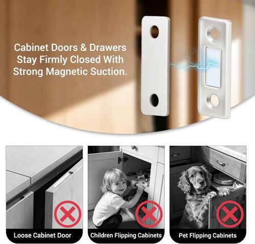 Magnetic Cabinet Catch Set 🧲 2PCS  Strong Door Closure,Magnetic drawer door catches,No-drill installation