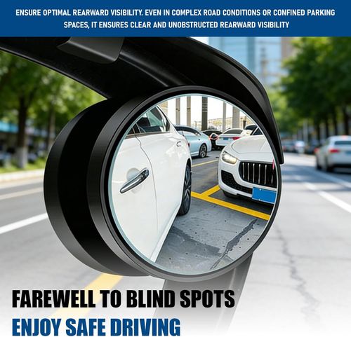 🚗2 PCS Car Rearview Mirror Rain Wyebrow Small Round Mirror, 360° Adjustable Reflector Reversing Blind Spot Mirror Rain Eyebrow, Clear Vision Parts, Universal for Cars