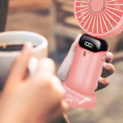 Portable Neck Fan Rechargeable Mini Cooling Fan 5 Speed LED Display Handheld Desktop Wearable 3 in 1 Summer Cooling Fan