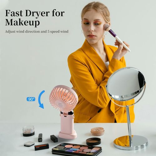 Portable Neck Fan Rechargeable Mini Cooling Fan 5 Speed LED Display Handheld Desktop Wearable 3 in 1 Summer Cooling Fan