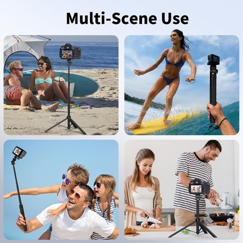 📸 1.7M Selfie Stick Tripod with Bluetooth Remote & LED Fill Light,Taking photos with one hand is effortless