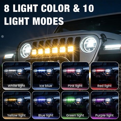 RGB Strobe Warning Lights (2-pack with remote control)🚨Suitable for cars, motorcycles, and bicycles.