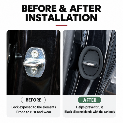 4PCS Car Door Latch Buffer Pads 🚗 Anti-Collision Door Protection Covers